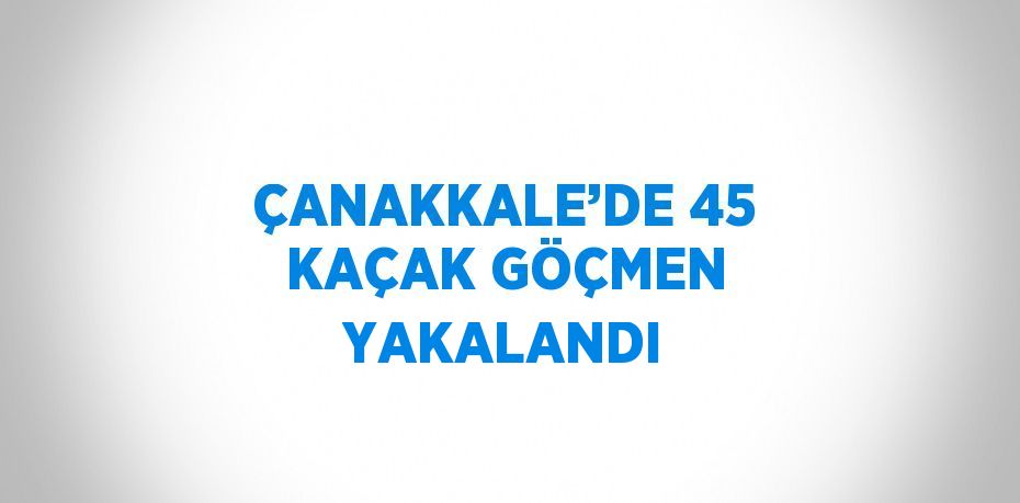 ÇANAKKALE’DE 45 KAÇAK GÖÇMEN YAKALANDI