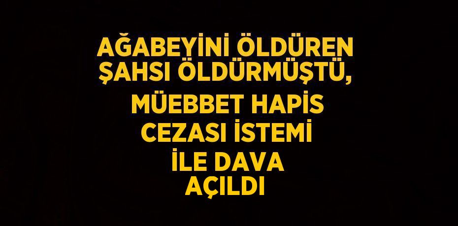 AĞABEYİNİ ÖLDÜREN ŞAHSI ÖLDÜRMÜŞTÜ, MÜEBBET HAPİS CEZASI İSTEMİ İLE DAVA AÇILDI