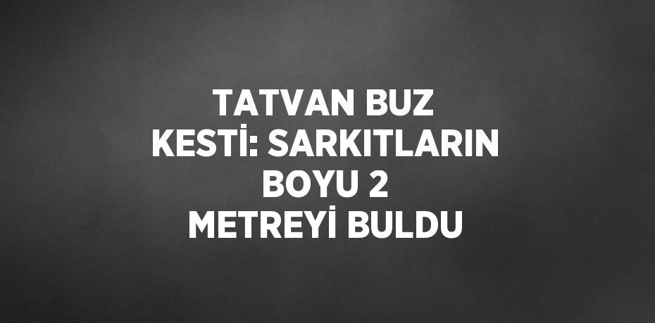 TATVAN BUZ KESTİ: SARKITLARIN BOYU 2 METREYİ BULDU