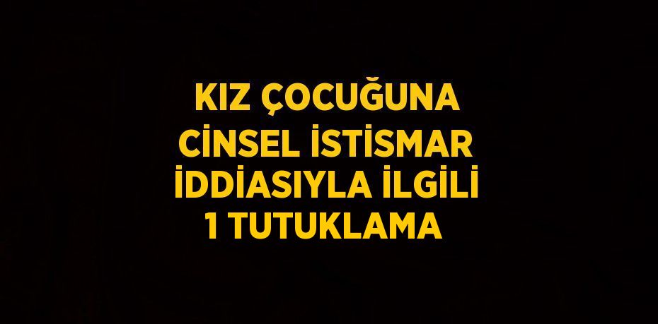 KIZ ÇOCUĞUNA CİNSEL İSTİSMAR İDDİASIYLA İLGİLİ 1 TUTUKLAMA