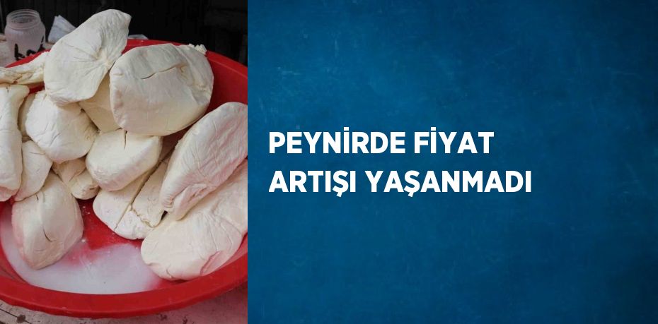 PEYNİRDE FİYAT ARTIŞI YAŞANMADI