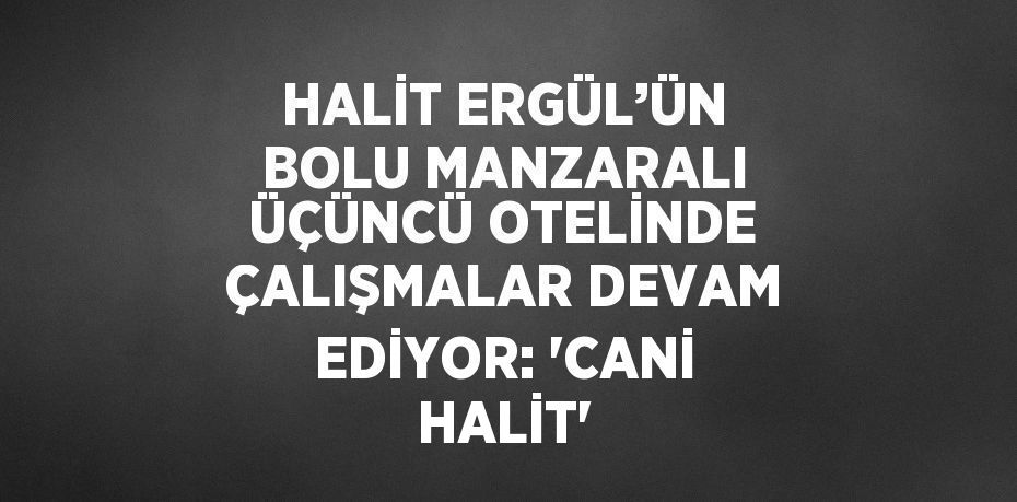 HALİT ERGÜL’ÜN BOLU MANZARALI ÜÇÜNCÜ OTELİNDE ÇALIŞMALAR DEVAM EDİYOR: 'CANİ HALİT'