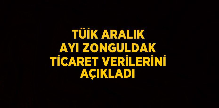 TÜİK ARALIK AYI ZONGULDAK TİCARET VERİLERİNİ AÇIKLADI