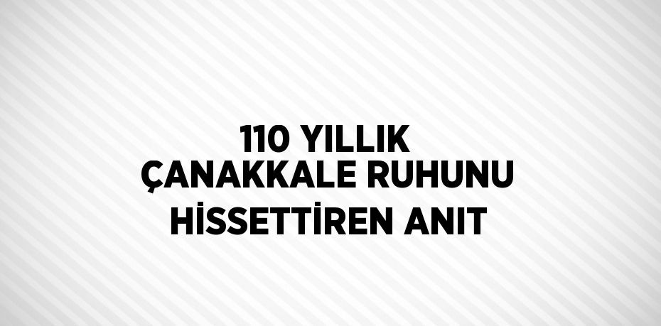 110 YILLIK ÇANAKKALE RUHUNU HİSSETTİREN ANIT