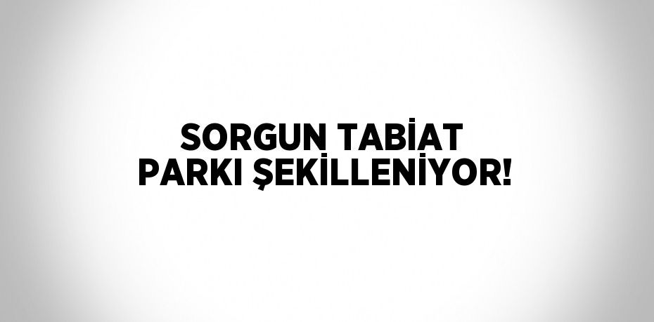 SORGUN TABİAT PARKI ŞEKİLLENİYOR!