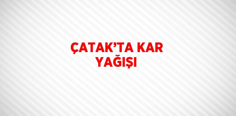 ÇATAK’TA KAR YAĞIŞI