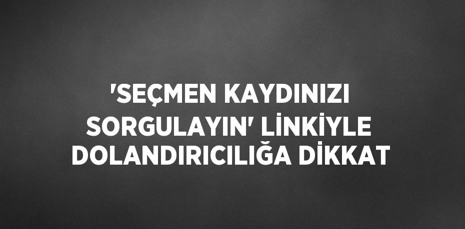 'SEÇMEN KAYDINIZI SORGULAYIN' LİNKİYLE DOLANDIRICILIĞA DİKKAT