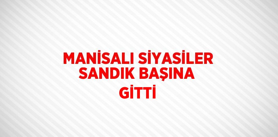 MANİSALI SİYASİLER SANDIK BAŞINA GİTTİ