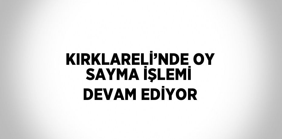 KIRKLARELİ’NDE OY SAYMA İŞLEMİ DEVAM EDİYOR