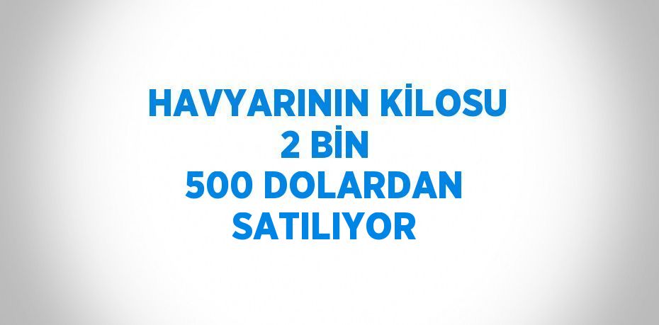 HAVYARININ KİLOSU 2 BİN 500 DOLARDAN SATILIYOR