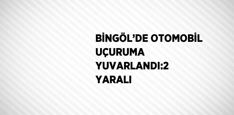 BİNGÖL’DE OTOMOBİL UÇURUMA YUVARLANDI:2 YARALI