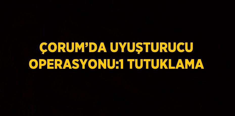 ÇORUM’DA UYUŞTURUCU OPERASYONU:1 TUTUKLAMA