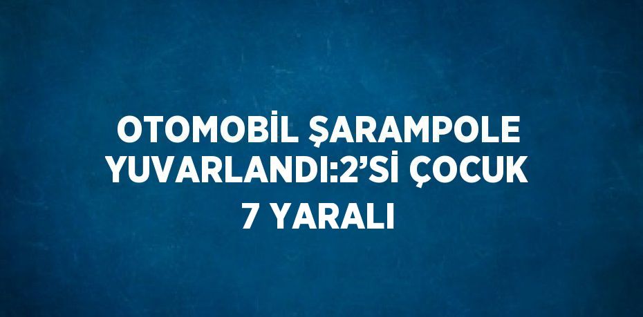 OTOMOBİL ŞARAMPOLE YUVARLANDI:2’Sİ ÇOCUK 7 YARALI