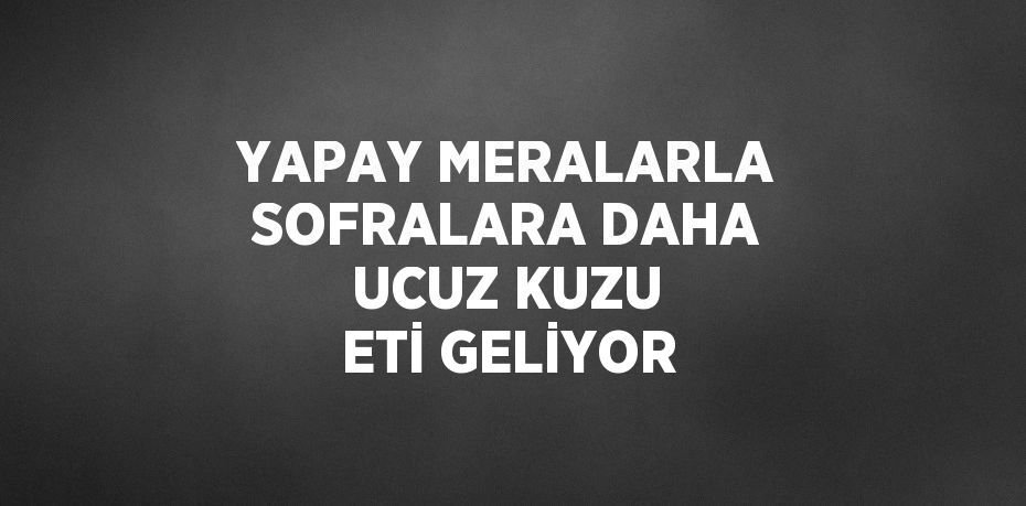 YAPAY MERALARLA SOFRALARA DAHA UCUZ KUZU ETİ GELİYOR