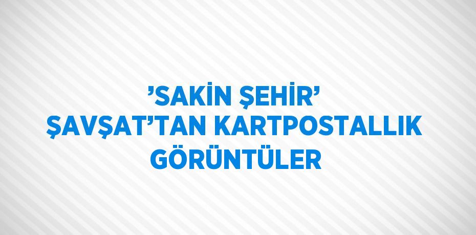 ’SAKİN ŞEHİR’ ŞAVŞAT’TAN KARTPOSTALLIK GÖRÜNTÜLER