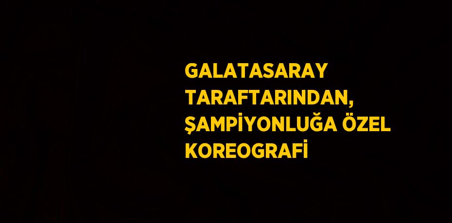 GALATASARAY TARAFTARINDAN, ŞAMPİYONLUĞA ÖZEL KOREOGRAFİ