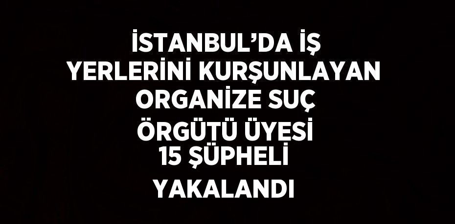 İSTANBUL’DA İŞ YERLERİNİ KURŞUNLAYAN ORGANİZE SUÇ ÖRGÜTÜ ÜYESİ 15 ŞÜPHELİ YAKALANDI