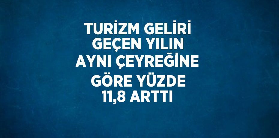 TURİZM GELİRİ GEÇEN YILIN AYNI ÇEYREĞİNE GÖRE YÜZDE 11,8 ARTTI