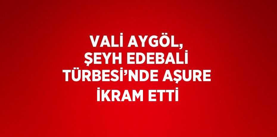 VALİ AYGÖL, ŞEYH EDEBALİ TÜRBESİ’NDE AŞURE İKRAM ETTİ