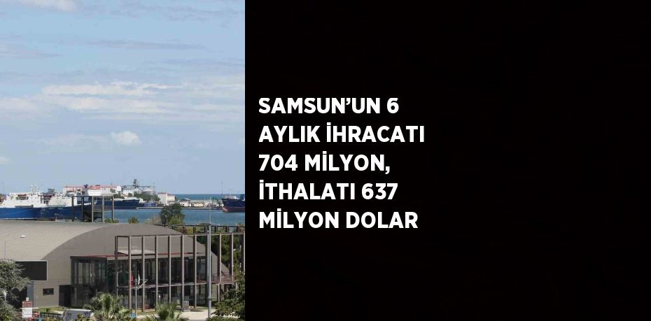 SAMSUN’UN 6 AYLIK İHRACATI 704 MİLYON, İTHALATI 637 MİLYON DOLAR