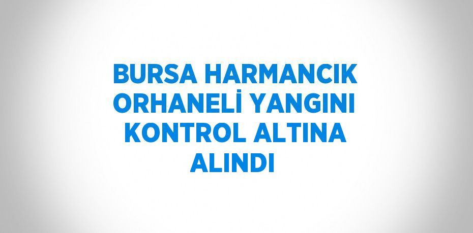 BURSA HARMANCIK ORHANELİ YANGINI KONTROL ALTINA ALINDI