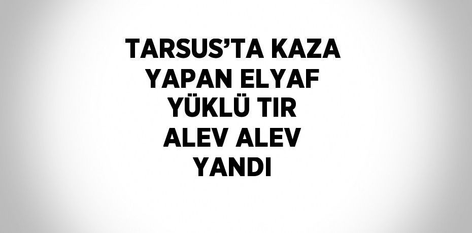 TARSUS’TA KAZA YAPAN ELYAF YÜKLÜ TIR ALEV ALEV YANDI