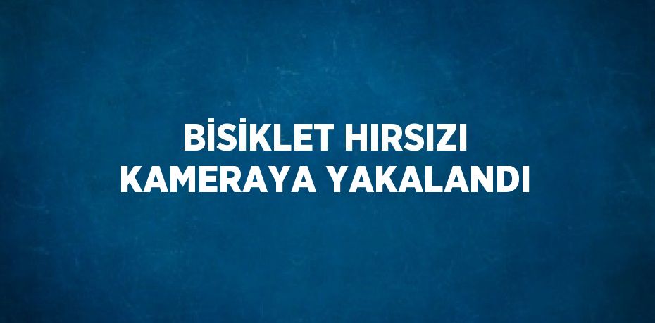 BİSİKLET HIRSIZI KAMERAYA YAKALANDI
