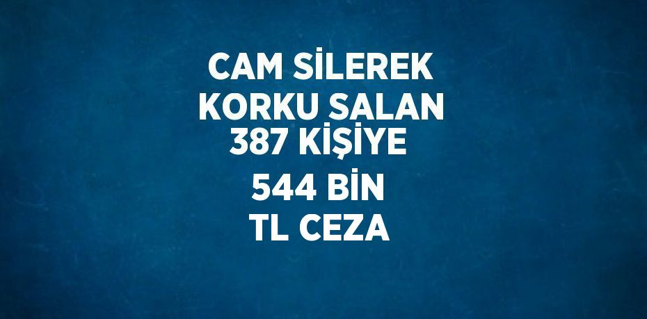 CAM SİLEREK KORKU SALAN 387 KİŞİYE 544 BİN TL CEZA
