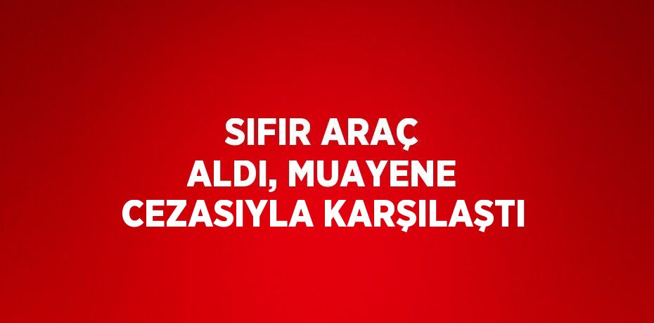 SIFIR ARAÇ ALDI, MUAYENE CEZASIYLA KARŞILAŞTI
