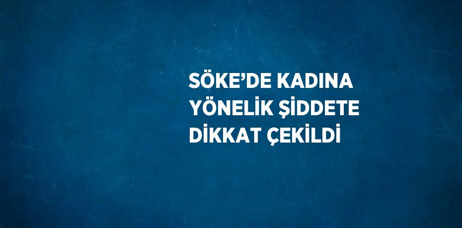 SÖKE’DE KADINA YÖNELİK ŞİDDETE DİKKAT ÇEKİLDİ