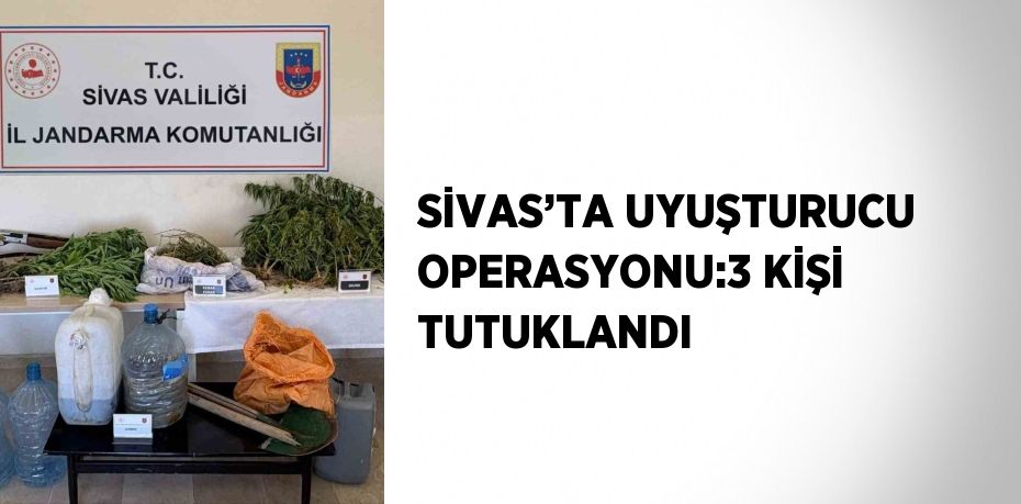 SİVAS’TA UYUŞTURUCU OPERASYONU:3 KİŞİ TUTUKLANDI
