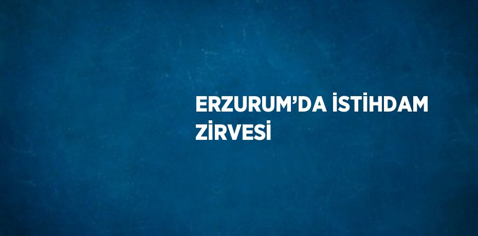 ERZURUM’DA İSTİHDAM ZİRVESİ