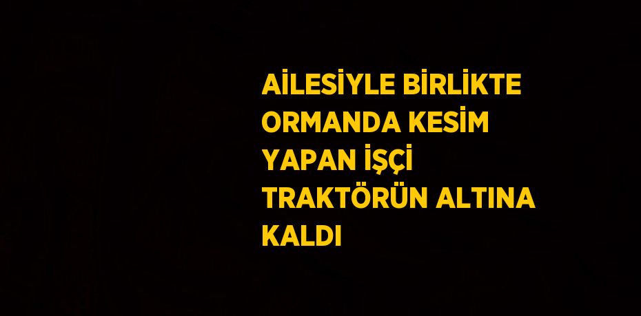 AİLESİYLE BİRLİKTE ORMANDA KESİM YAPAN İŞÇİ TRAKTÖRÜN ALTINA KALDI