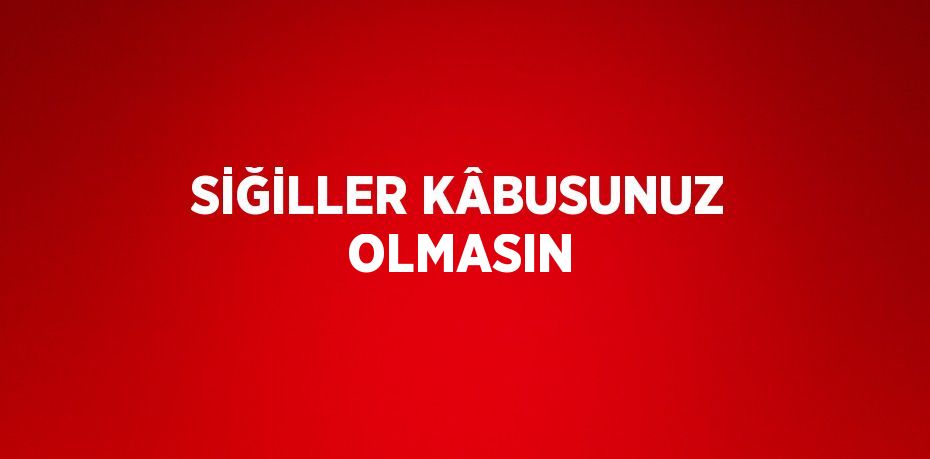 SİĞİLLER KÂBUSUNUZ OLMASIN