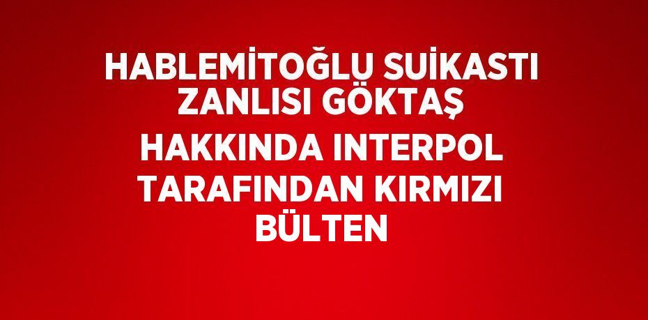 HABLEMİTOĞLU SUİKASTI ZANLISI GÖKTAŞ HAKKINDA INTERPOL TARAFINDAN KIRMIZI BÜLTEN