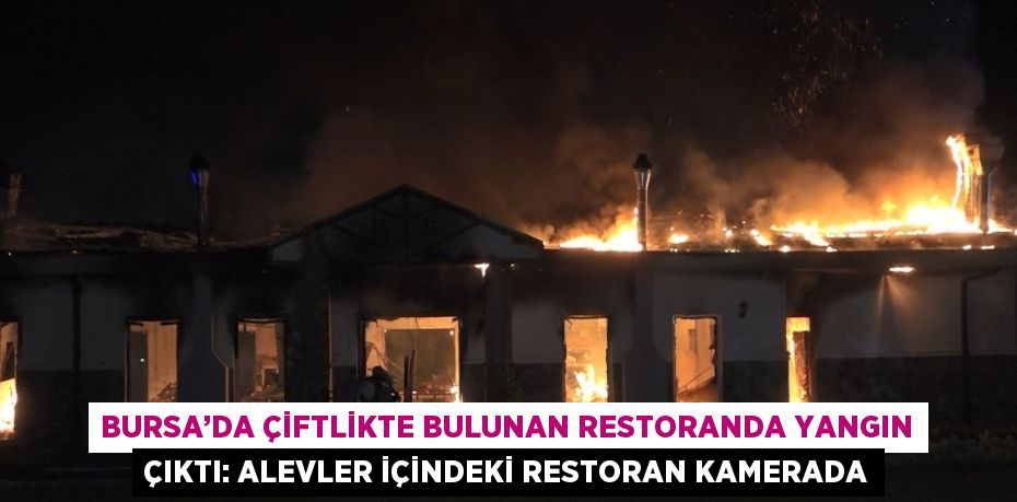 BURSA’DA ÇİFTLİKTE BULUNAN RESTORANDA YANGIN ÇIKTI: ALEVLER İÇİNDEKİ RESTORAN KAMERADA