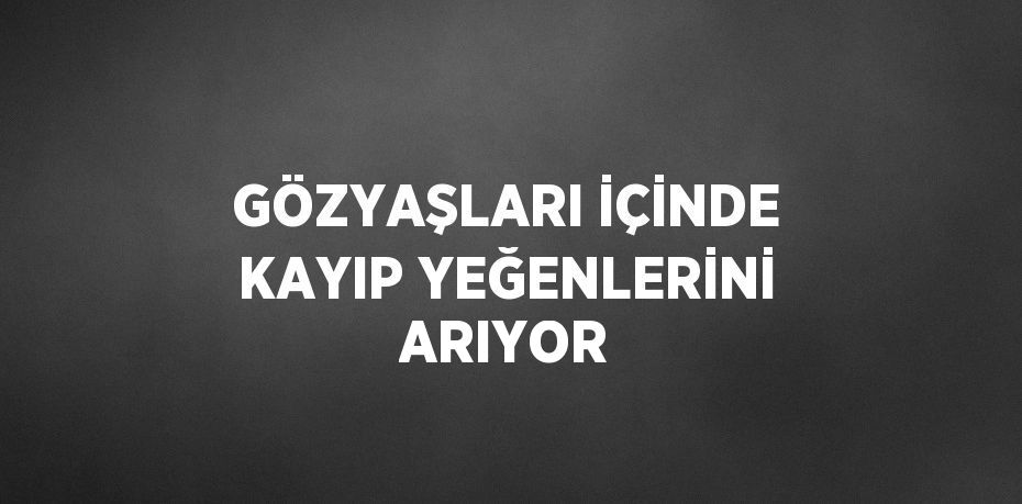 GÖZYAŞLARI İÇİNDE KAYIP YEĞENLERİNİ ARIYOR