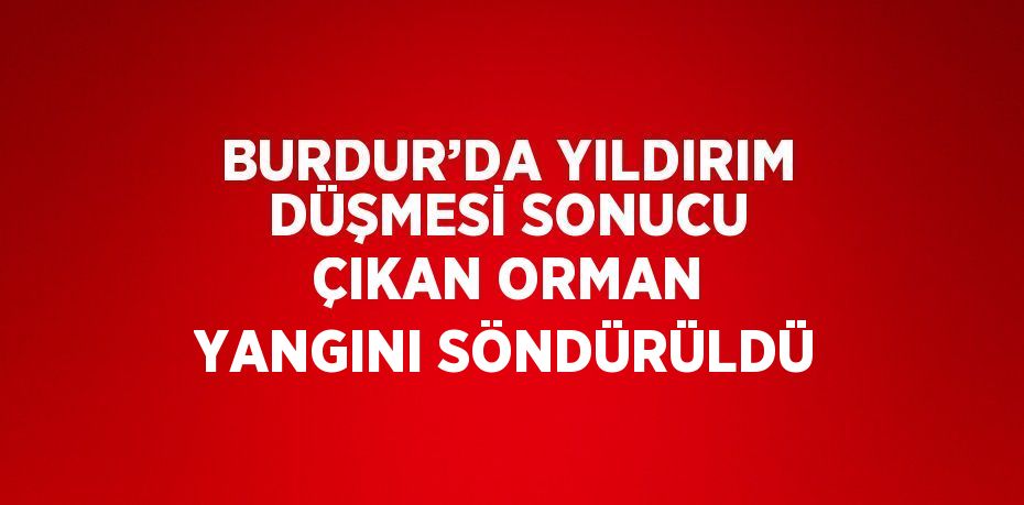 BURDUR’DA YILDIRIM DÜŞMESİ SONUCU ÇIKAN ORMAN YANGINI SÖNDÜRÜLDÜ