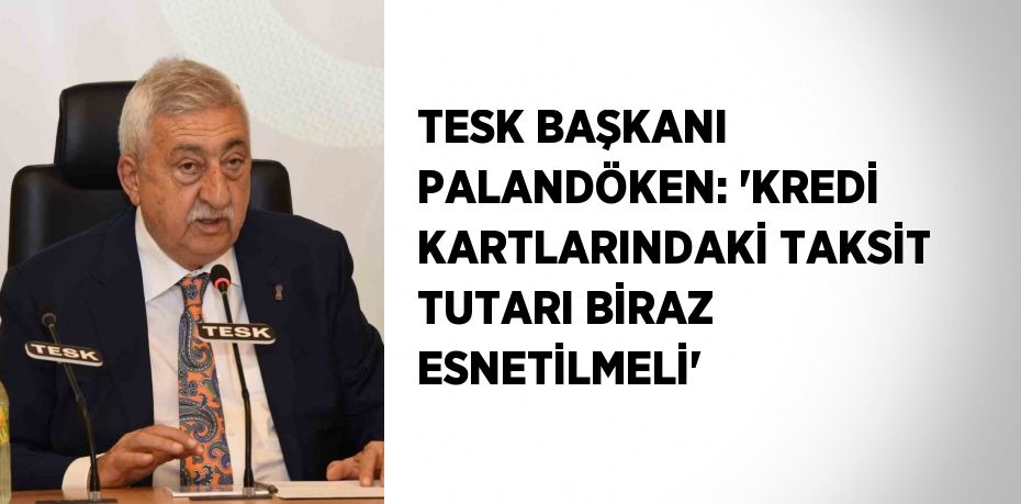 TESK BAŞKANI PALANDÖKEN: 'KREDİ KARTLARINDAKİ TAKSİT TUTARI BİRAZ ESNETİLMELİ'