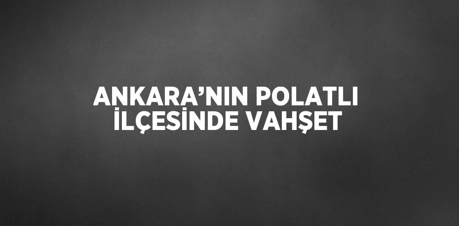 ANKARA’NIN POLATLI İLÇESİNDE VAHŞET