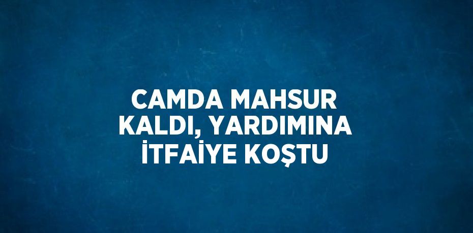 CAMDA MAHSUR KALDI, YARDIMINA İTFAİYE KOŞTU