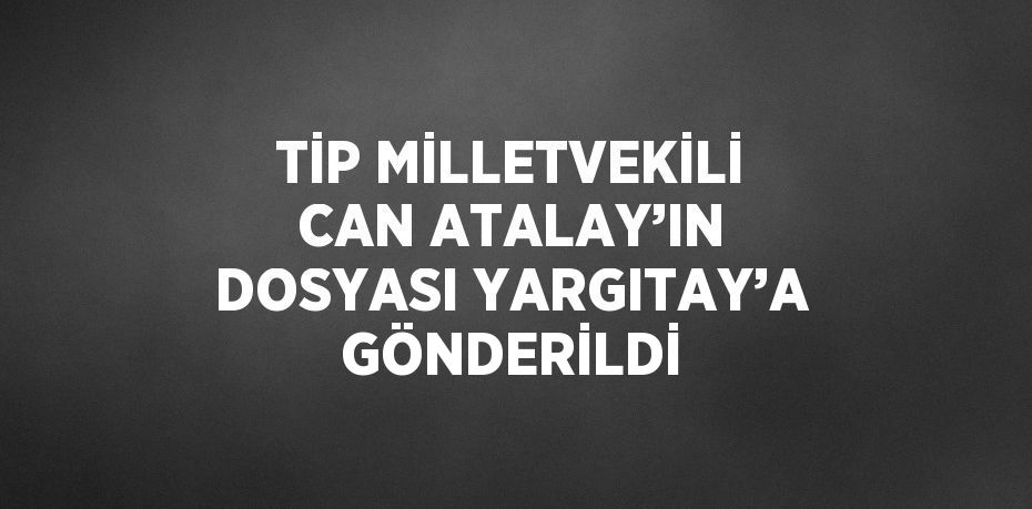 TİP MİLLETVEKİLİ CAN ATALAY’IN DOSYASI YARGITAY’A GÖNDERİLDİ