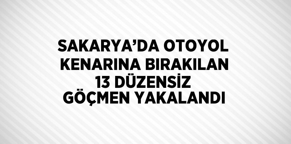 SAKARYA’DA OTOYOL KENARINA BIRAKILAN 13 DÜZENSİZ GÖÇMEN YAKALANDI