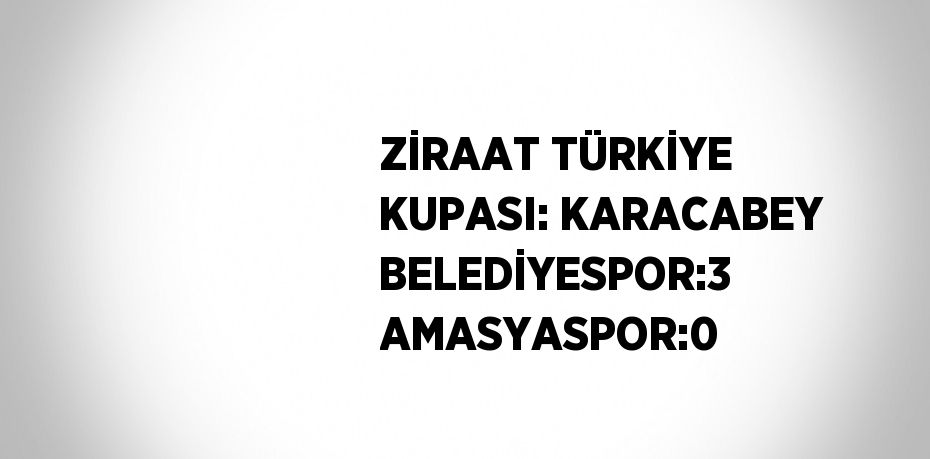 ZİRAAT TÜRKİYE KUPASI: KARACABEY BELEDİYESPOR:3 AMASYASPOR:0