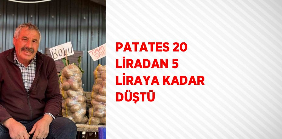 PATATES 20 LİRADAN 5 LİRAYA KADAR DÜŞTÜ