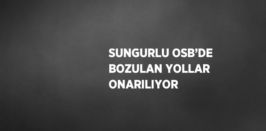 SUNGURLU OSB’DE BOZULAN YOLLAR ONARILIYOR