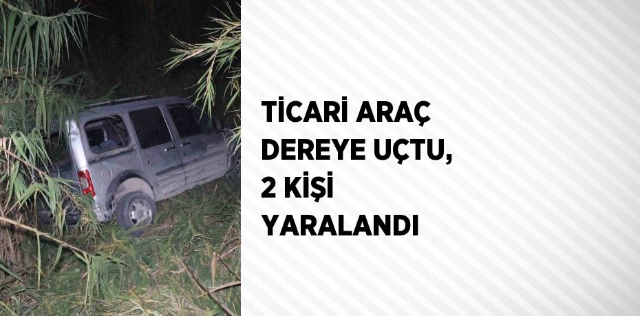 TİCARİ ARAÇ DEREYE UÇTU, 2 KİŞİ YARALANDI