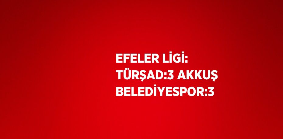 EFELER LİGİ: TÜRŞAD:3 AKKUŞ BELEDİYESPOR:3