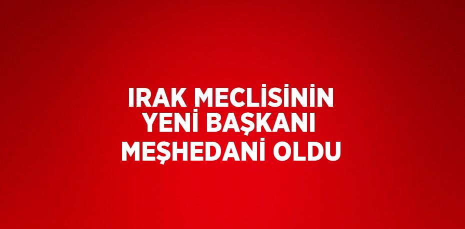 IRAK MECLİSİNİN YENİ BAŞKANI MEŞHEDANİ OLDU