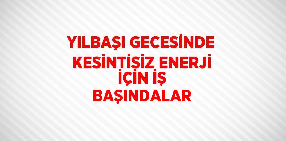 YILBAŞI GECESİNDE KESİNTİSİZ ENERJİ İÇİN İŞ BAŞINDALAR